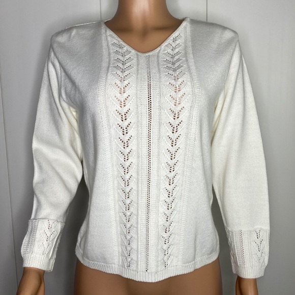 Bedford Fair Lifestyles White Knitted Sweater PM - Picture 1 of 6